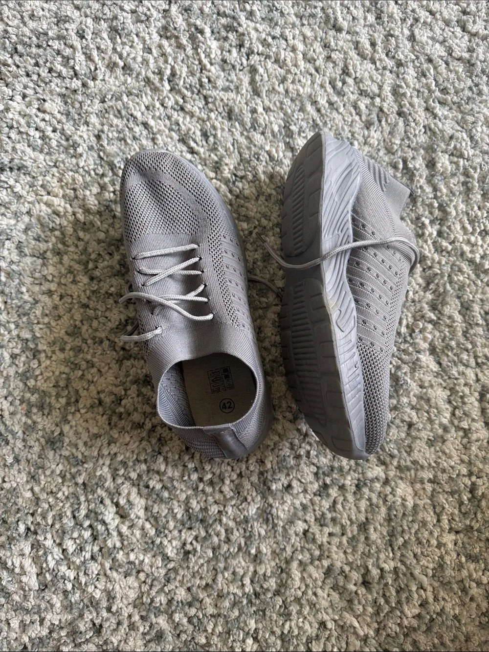 Men's Knit Lace-Up Athletic Shoes - Grey